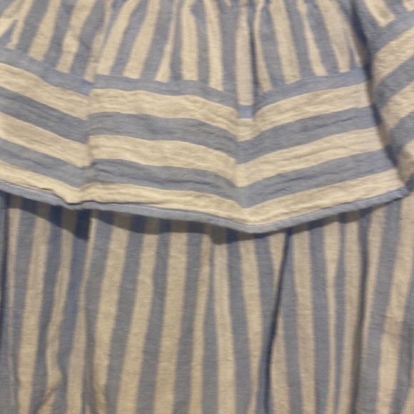 J.Crew off shoulder white and blue cotton crop top . Size S - Picture 3 of 9